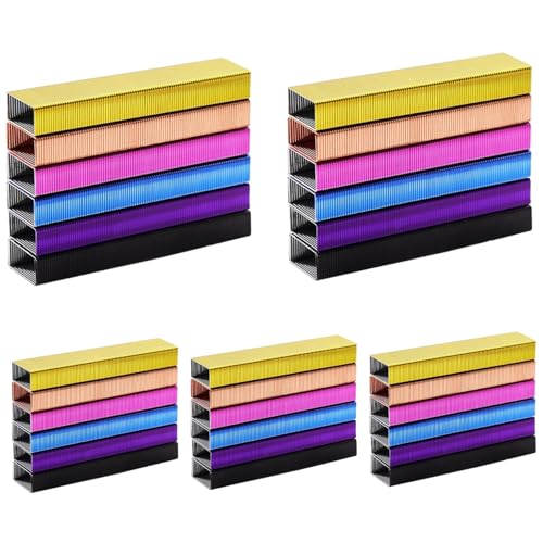Farbige Grundnahrungsmittel, 6000pcs Metall Standard Grundnahrungsmittel, manuelle Stapler -Nachfüllung für Büroversorgungszubehör/2x0, 5 Zoll Farbige Grundnahrungsmittel, 6000pcs Metall Standard Grundnahrungsmittel, manuelle Stapler -Nachfüllung für Büroversorgungszubehör/2x0, 5 Zoll von Licsaliwe