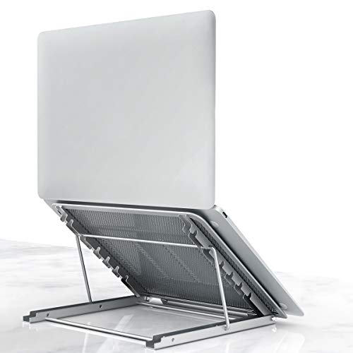 Lidasen Laptop Ständer, Faltbare Tragbare Belüftete Desktop Laptop Halterung, Tablet PC Ständer mit Höhenverstellbar, Notebook Kühlung Edelstahlständer für 10-15,6 ” MacBook, Dell, HP, Lenovo, Sony von Lidasen