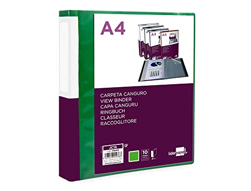 Liderpapel 10 Hüllen Känguru PP DIN A4 grün durchscheinend Cover und Rücken personalisierbar von Liderpapel