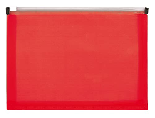 Liderpapel A6 Dokumentenmappe mit Reißverschluss, rot durchscheinend von Liderpapel