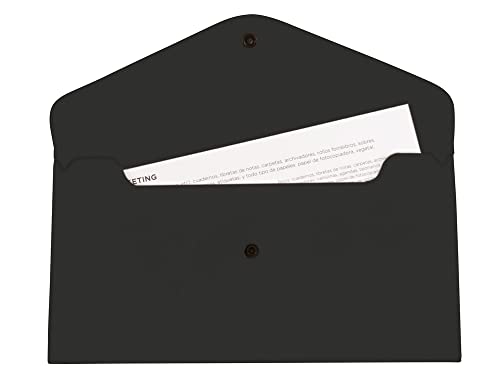 Liderpapel Dossier Brosche Polypropylen Größe oder amerikanischer Umschlag, 260 x 140 mm, blickdicht schwarz von Liderpapel