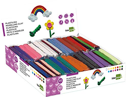 Liderpapel Knete, 50 g, Box mit 30 Stück, verschiedene Farben von Liderpapel
