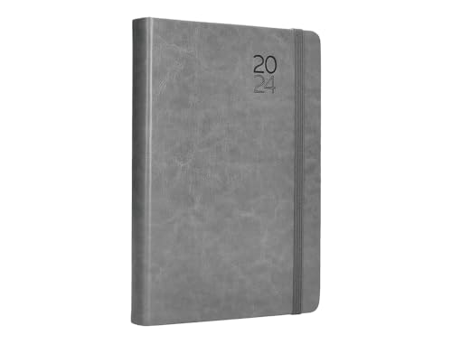 Liderpapel Mykones Tagebuch, 15 x 21 cm, 2024 Tag, Grau, Papier, 70 g von Liderpapel