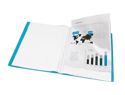 Liderpapel Präsentationsmappe 80 Hüllen Polypropylen DIN A4 blau transparent von Liderpapel