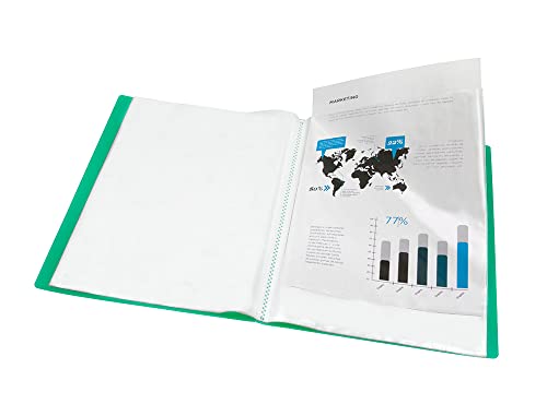 Liderpapel Präsentationsmappe mit 20 Hüllen aus Polypropylen, DIN A4, transluzent grün von Liderpapel