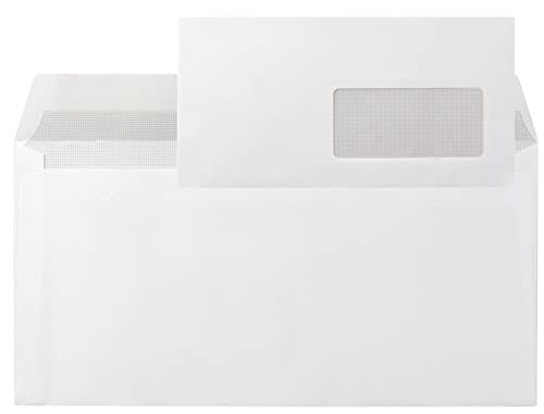 Liderpapel SB06 Briefumschläge mit Fenster, 110 x 220 mm, Weiß, 500 Stück von Liderpapel