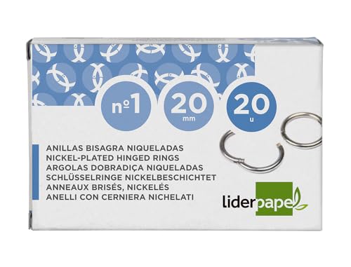 Liderpapel Scharnierringe vernickelt N.1 Durchmesser 20 mm Box mit 20 Ringen von Liderpapel