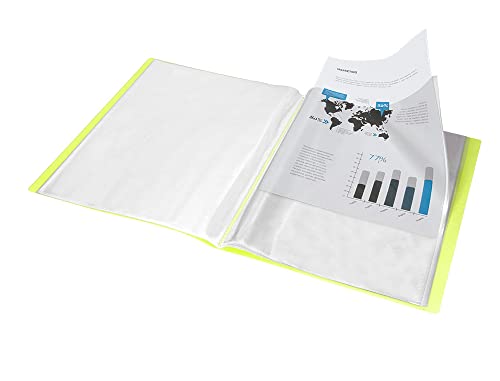 Liderpapel Schaufenstermappe 40 Hüllen PP DIN A4 neon gelb blickdicht von Liderpapel