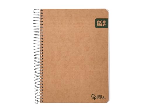 Liderpapel Spiralheft, A5, Einband, Kraftpapier, 120 H, 100% recyceltes Papier, 80 g, glatt Liderpapel Spiralheft, A5, Einband, Kraftpapier, 120 H, 100% recyceltes Papier, 80 g, glatt von Liderpapel