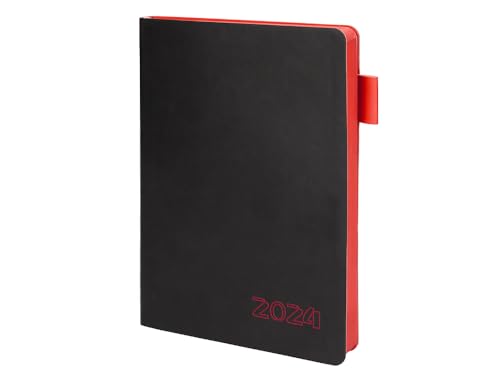 Liderpapel Tagebuch, A5, 2024, Rot, Papier, 70 g von Liderpapel