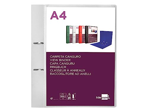 Ordner Liderpapel Känguru, 2 Ringe, 40 mm, gemischt, Polypropylen, DIN A4, transparent von Liderpapel