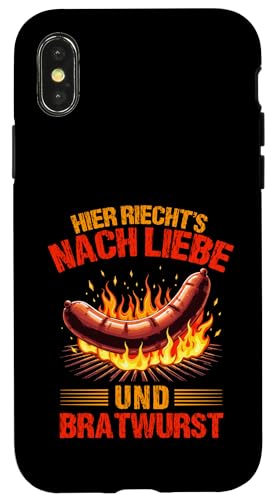 Liebe Bratwurst Grillen Vatertag Humor Papa Für Männer Hülle für iPhone X/XS von Liebe Bratwurst Grillen Vatertag Geschenk Papa