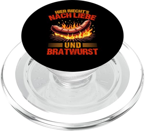 Liebe Bratwurst Grillen Vatertag Humor Papa Für Männer PopSockets PopGrip für MagSafe von Liebe Bratwurst Grillen Vatertag Geschenk Papa