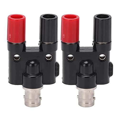 2 Stück BNC-Buchse auf 4 Mm Dual-BNC-Buchse auf Dual-Bananenstecker BNC auf Polklemmen-Bananenbuchse Polklemmen-HF-Koaxial-Splitter-Adapter-Anschluss von LiebeWH