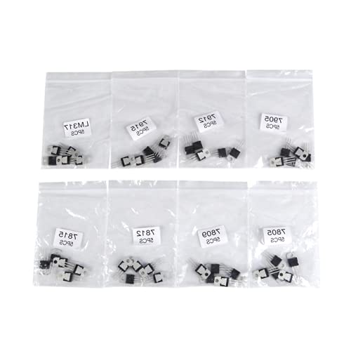 40 Stück 8 Typen 7805 7809 7812 Leistungstransistor-Set, Spannungsregler 7815 7905 7912 7915 LM317 Bis 220 Transistor-Sortiment-Set 40 Stück 8 Typen 7805 7809 7812 Leistungstransistor-Set, Spannungsregler 7815 7905 7912 7915 LM317 Bis 220 Transistor-Sortiment-Set von LiebeWH