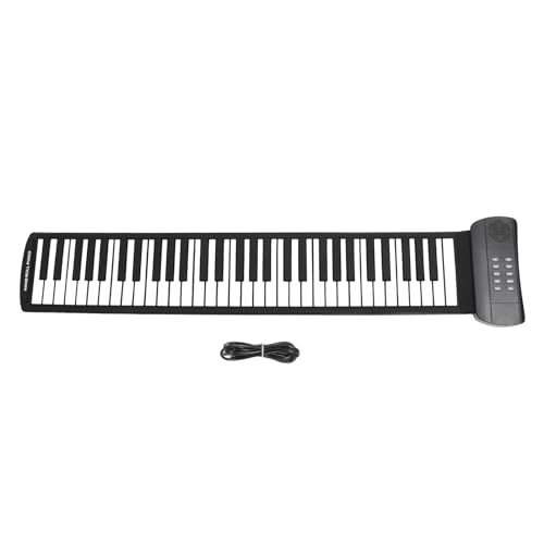 61 Tasten Roll-Up-Piano, Elektronisches Hand-Roll-Piano, Verdickte, Faltbare USB-wiederaufladbare Tastatur für Anfänger Zum Üben von LiebeWH