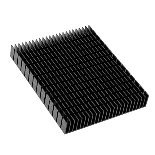 Aluminium-Kühlkörperkühlung Kühlkörper 150 X 120 X 20 mm/5,91 X 4,72 X 0,79 Zoll Passive Kühler für Leiterplatten und Chip-Kühlkörper (Schwarz) von LiebeWH