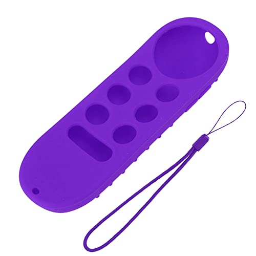 Fernbedienungsschutzhülle aus Silikon mit Trageband Fernbedienungsabdeckung für Chromecast mit Google TV-Fernbedienung (Lila Set) von LiebeWH