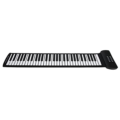Hand Roll Piano, 61 Tasten Faltbares Silikon Roll Up Piano Wiederaufladbares Elektrisches Keyboard Musikinstrument mit Aufnahmefunktion von LiebeWH