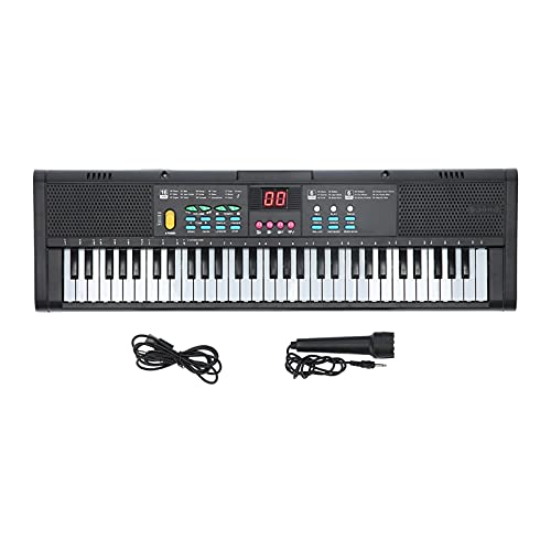 Keyboard Piano 61 Tasten Digital Piano Keyboard mit Mikrofon USB Kabel Dual Lautsprecher für Kinder Erwachsene Anfänger von LiebeWH