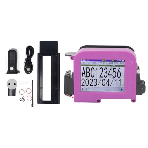 LiebeWH Handheld-Tintenstrahldrucker HD-LED-Touchscreen-Tintenstrahldruckerpistole Intelligente Abnehmbare Tintenstrahlcodiermaschine für Datums-QR-Code 100 Bis 240 V (EU-Stecker) von LiebeWH