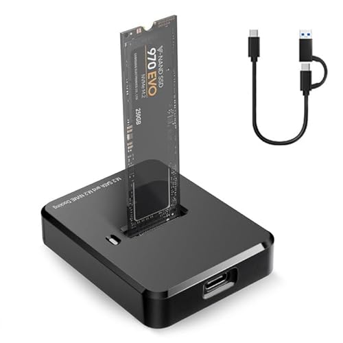 Festplatten Dockingstation, M.2 Dual Protokoll NVME & SATA Docking Station, USB 3.1 Gen2 Anschluss für M-Key/B+M Key, Solid State SSD Externe Mobile Festplattenbox Buchse für 2230 2242 2260 2280 SSD Festplatten Dockingstation, M.2 Dual Protokoll NVME & SATA Docking Station, USB 3.1 Gen2 Anschluss für M-Key/B+M Key, Solid State SSD Externe Mobile Festplattenbox Buchse für 2230 2242 2260 2280 SSD von Lieberwell