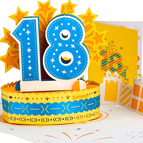 LIEBESSA 18 Jahre Geburtstag 3D Pop Up Karte Birthday - Besondere Geburtstagskarte zur Volljährigkeit-Handgemachte Jubiläum Glückwunschkarte, Geburtstagskarte mit Umschlag von Liebessa