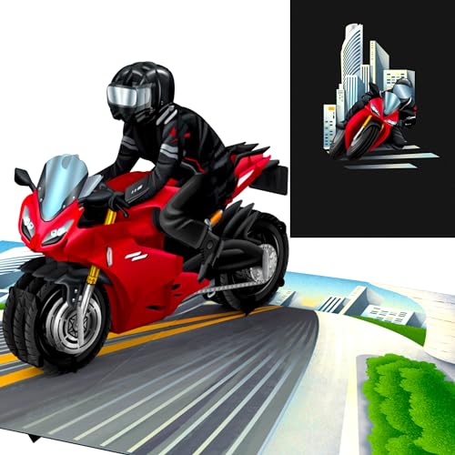 Liebessa - 3D Motorrad Bike Karte, Grußkarte, Gutschein, Lustige Geburtstagskarte für Männer, Motorradführerschein, Geldgeschenk für Motorradzubehör Liebessa - 3D Motorrad Bike Karte, Grußkarte, Gutschein, Lustige Geburtstagskarte für Männer, Motorradführerschein, Geldgeschenk für Motorradzubehör von Liebessa