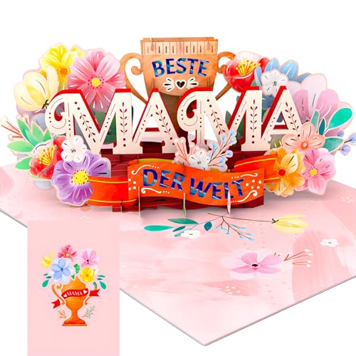 Liebessa 3D Pop-Up Karte „Beste Mama der Welt“ - Geburtstagskarte, Glückwunschkarte zum Jubiläum, Muttertag, Geburtskarte für Mutter, Glückwunsch zur Schwangerschaft Liebessa 3D Pop-Up Karte „Beste Mama der Welt“ - Geburtstagskarte, Glückwunschkarte zum Jubiläum, Muttertag, Geburtskarte für Mutter, Glückwunsch zur Schwangerschaft von Liebessa