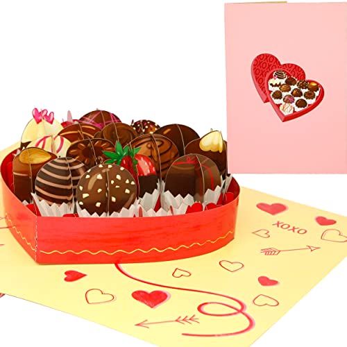 Liebessa 3D Pop-Up Karte Chocolate Box - So sagen Sie I Love You - Liebeskarte zum Hochzeitstag, Jahrestag, Geburtstag, Valentinstag, Verlobung - Grußkarte, Geschenkkarte von Liebessa
