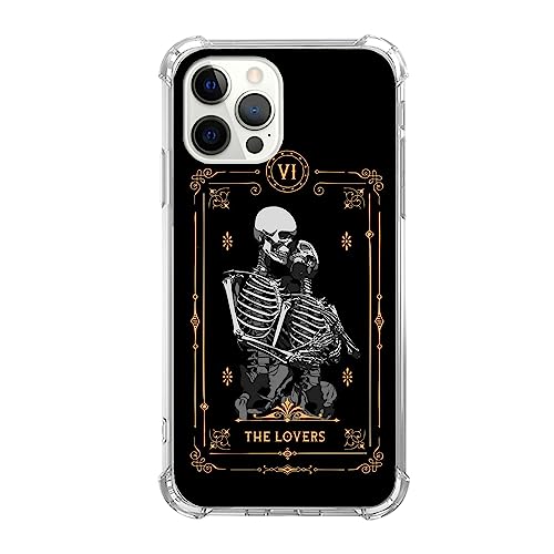 Liehad - The Lover Skull Tarot-Hülle, kompatibel mit iPhone 16 Pro, Gothic-Skelett-Liebhaber, TPU-Schutzhülle mit eingebautem Displayschutz und Kameraschutz Liehad - The Lover Skull Tarot-Hülle, kompatibel mit iPhone 16 Pro, Gothic-Skelett-Liebhaber, TPU-Schutzhülle mit eingebautem Displayschutz und Kameraschutz von Liehad