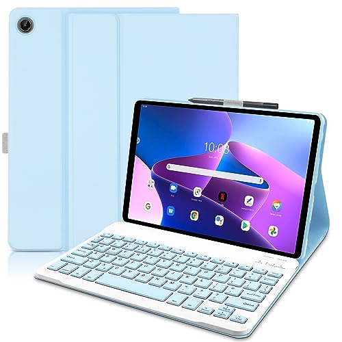 Lenovo Tab M10 Plus 3rd Gen 10,6 Zoll Hülle mit Tastatur – Bluetooth-Tastatur (UK-Layout) & Lenovo M10 Plus 3. Generation 2022 Hülle, Tastaturhülle für Lenovo M10 Plus 3. Generation von Lielax