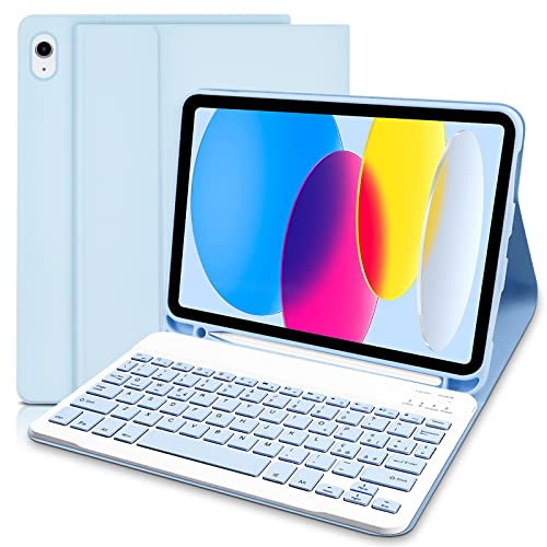 Lielax Schutzhülle mit Tastatur für iPad 10. Generation 2022 10,9 Zoll, italienische QWERTY Tastatur Schutzhülle kompatibel mit iPad 10 von Lielax