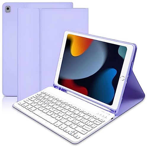 Schutzhülle mit Tastatur für iPad 10.2 2021/2020/2019 (9a, 8. und 7. Gen)/iPad Air 3 /iPad Pro 10,5, italienische QWERTY-Tastatur, abnehmbare Bluetooth-Tastatur, Schutzhülle mit Apple Pencil Ständer von Lielax