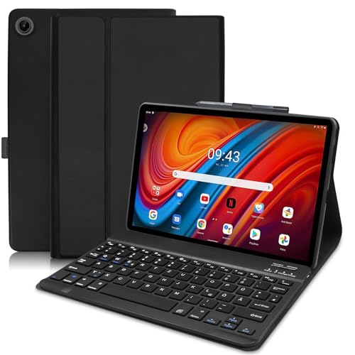 Tastatur Hülle für Lenovo Tab M10 (3rd Gen) 10,1 Zoll (TB-328FU/TB-328XU), Lenovo M10 (3rd Gen) Tastatur (Deutsches QWERTZ), Slim Schutzhülle mit Lenovo M10 (3rd Gen) 10.1, Schwarz von Lielax