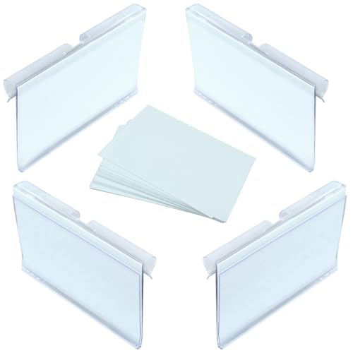 LifCratms Korbetiketten zum Aufstecken, Kunststoff-Draht-Regaletikettenhalter mit 30 Etiketteneinsätzen 6 x 4 cm für Aufbewahrungskörbe, Korb, 30 Stück von LifCratms