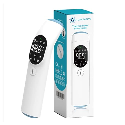 LIFE EVOLVE 20F 4 in 1 Multifunktions-Infrarot-Thermometer: Stirnwärmer, Ohrthermometer für alle Altersgruppen (Baby, Kinder, Erwachsene), Heimmodus für Objekt oder Zimmer, berührungslos, hygienisch, von Life Evolve
