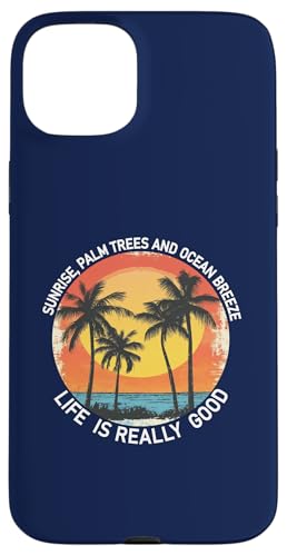 Life Is Really Good Hawaiian Vintage 80er Palmen Sunrise Hülle für iPhone 15 Plus Life Is Really Good Hawaiian Vintage 80er Palmen Sunrise Hülle für iPhone 15 Plus von Life Is Really Good Summer Beach Vacation Graphic