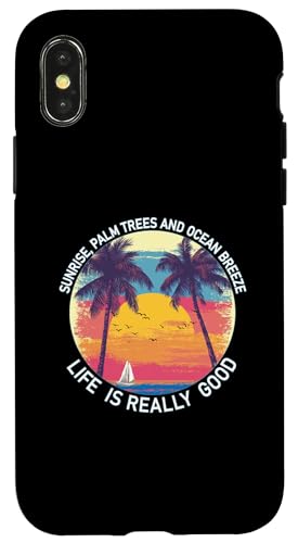 Life Is Really Good Hawaiian Vintage 80er Palmen Sunrise Hülle für iPhone X/XS Life Is Really Good Hawaiian Vintage 80er Palmen Sunrise Hülle für iPhone X/XS von Life Is Really Good Summer Beach Vacation Graphic