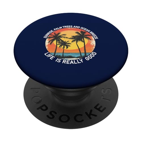 Life Is Really Good Hawaiian Vintage 80er Palmen Sunrise PopSockets Klebender PopGrip Life Is Really Good Hawaiian Vintage 80er Palmen Sunrise PopSockets Klebender PopGrip von Life Is Really Good Summer Beach Vacation Graphic