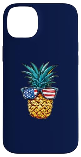 Life Is Really Good Pineapple Strandsonnenbrille mit US-Flagge Hülle für iPhone 14 Plus von Life Is Really Good Summer Beach Vacation Graphic