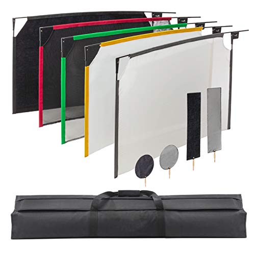 LIFE of PHOTO 5-in-1 Fotostudio Reflektor Abschatter-Set 60x90 cm Durchlicht Aufheller weiß Soft schwarz von LIFE of PHOTO