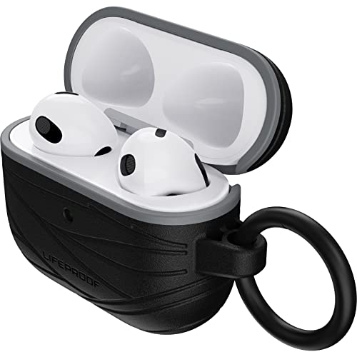 LifeProof Kopfhörer Hülle für AirPods 3. Gen 2021, stoßfeste, sturzsichere, dünne, kratz- und abriebfeste Schutzhülle für Apple Watch, inklusive Karabiner, nachhaltig hergestellt, Schwarz von LifeProof