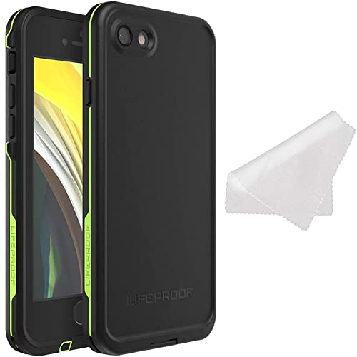 LifeProof FRē-Serie wasserdichte Schutzhülle für iPhone SE 3. Generation (2022)/SE 2. (2020), iPhone 8/7 (Nicht Plus) – Nicht-Einzelhandelsverpackung – Night Lite (Schwarz/Lime) von LifeProof