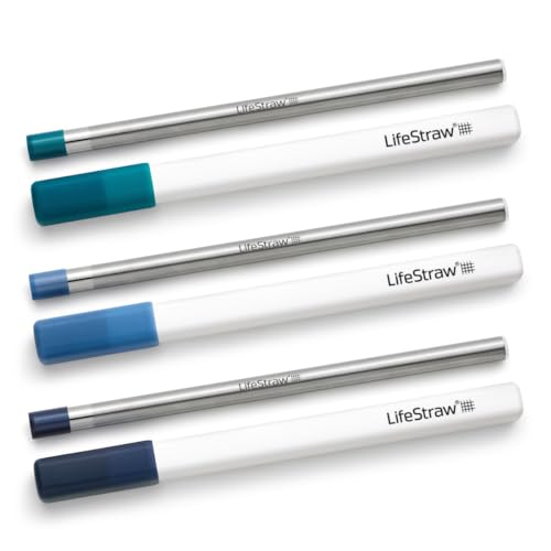 LifeStraw Sip 3er-Pack, Wiederverwendbare Strohhalme aus Edelstahl mit 3 Etuis, entfernt Mikroplastik, Bakterien und Parasiten für Reisen und den täglichen Gebrauch LifeStraw Sip 3er-Pack, Wiederverwendbare Strohhalme aus Edelstahl mit 3 Etuis, entfernt Mikroplastik, Bakterien und Parasiten für Reisen und den täglichen Gebrauch von LifeStraw