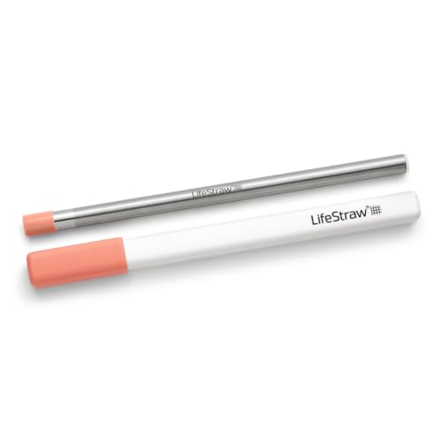 LifeStraw Sip – Wiederverwendbarer Strohhalm aus Edelstahl mit Etui, entfernt Mikroplastik, Bakterien und Parasiten für Reisen und den täglichen Gebrauch, Aprikose LifeStraw Sip – Wiederverwendbarer Strohhalm aus Edelstahl mit Etui, entfernt Mikroplastik, Bakterien und Parasiten für Reisen und den täglichen Gebrauch, Aprikose von LifeStraw