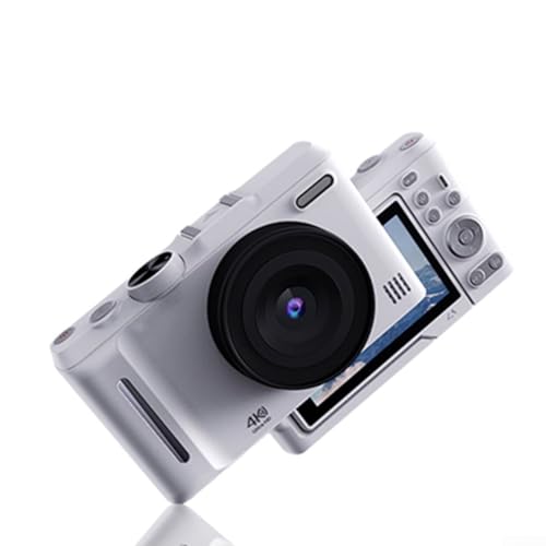Explore Creative Angles Innovativer Flip-Bildschirm auf einer 4K-Digitalkamera mit hohem Megapixel für alle Einstellungen (Weiß) von LifenaviStore