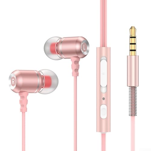 LifenaviStore Schweißfeste Gaming-Kopfhörer mit eingebautem Mikrofon und Typ-C-Kompatibilität für mobile Geräte (3,5 mm Rosa) von LifenaviStore