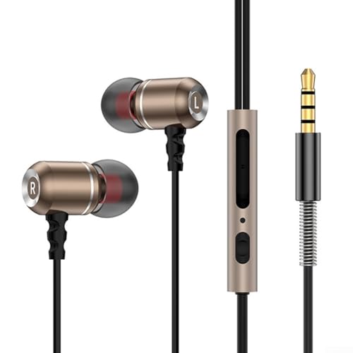 LifenaviStore Schweißfeste Gaming-Kopfhörer mit eingebautem Mikrofon und Typ-C-Kompatibilität für mobile Geräte (3,5 mm Roségold) von LifenaviStore