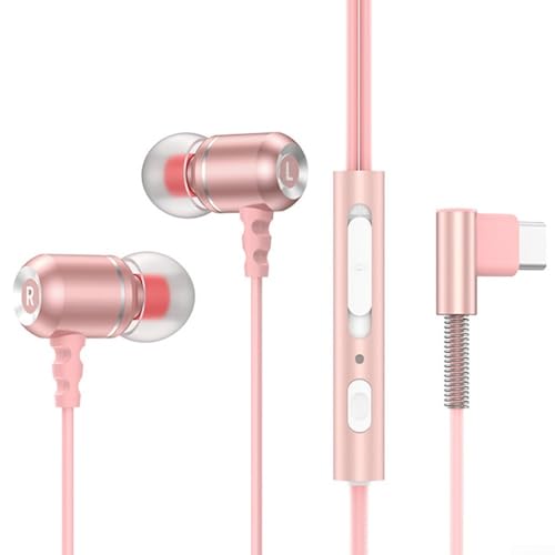 LifenaviStore Schweißfeste Gaming-Kopfhörer mit eingebautem Mikrofon und Typ-C-Kompatibilität für mobile Geräte (Typ-C Pink) von LifenaviStore